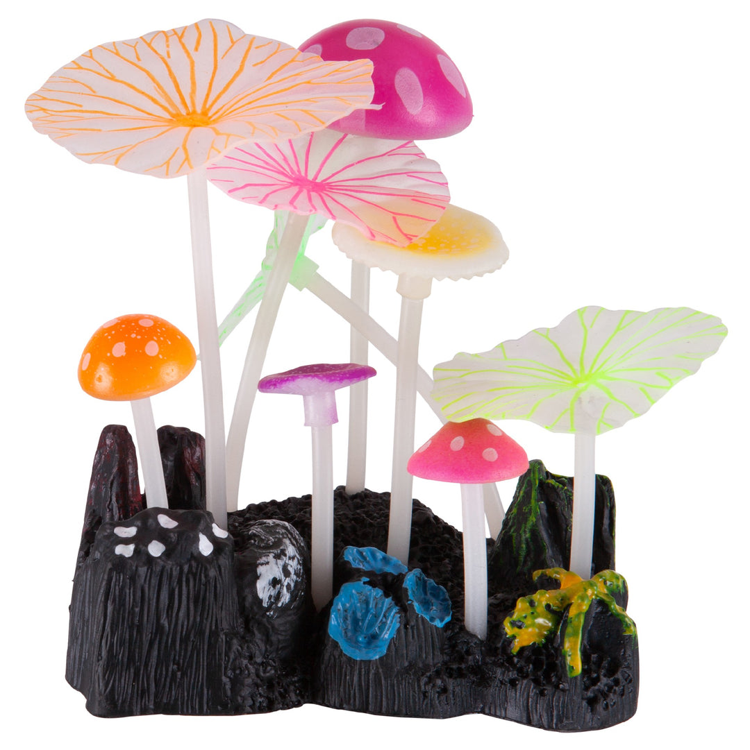 Kazoo Aquarium Plants Silicone Lilypad W/mushrooms Asrtd-s