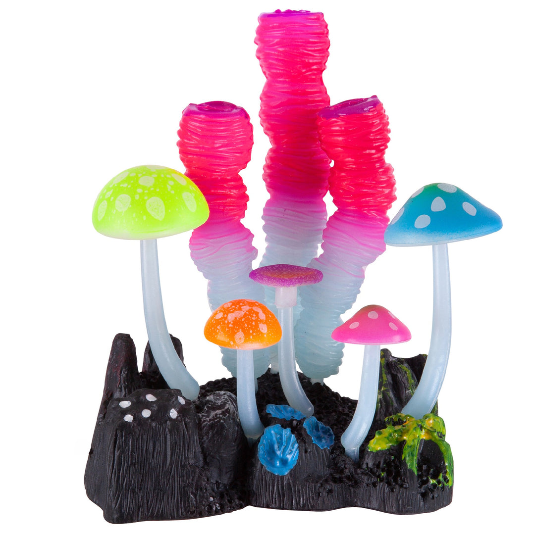 Kazoo Aquarium Plants Silicone W/air Asst Mushroom Pink Tunicate Medium