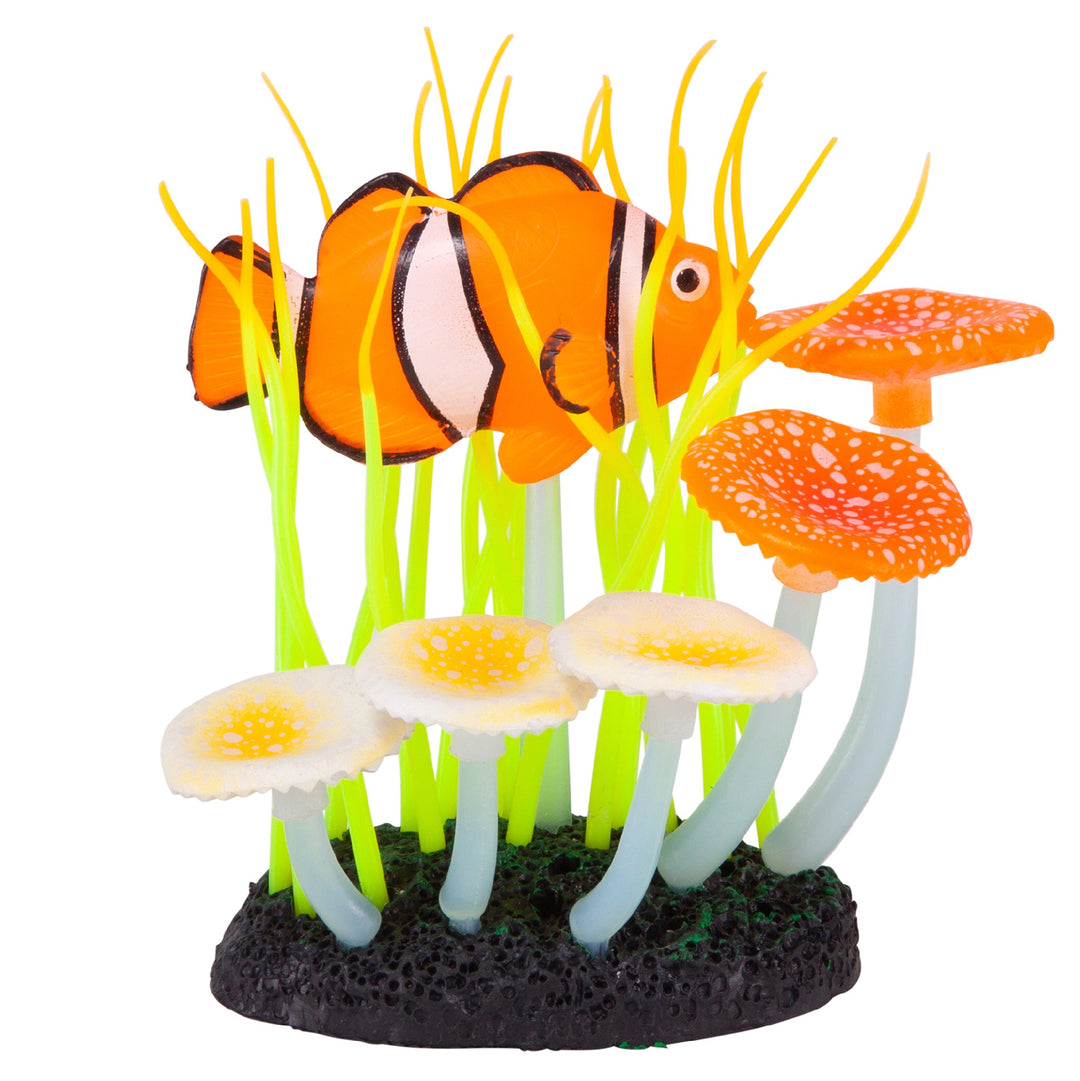 Kazoo Aquarium Plants Silicone W/air Anemone Garden W/clown Fish Medium