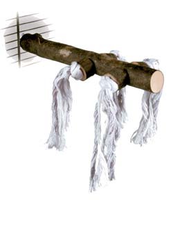 Premier Bird Natural Perch W Cotton Ropes 25cmx25mm