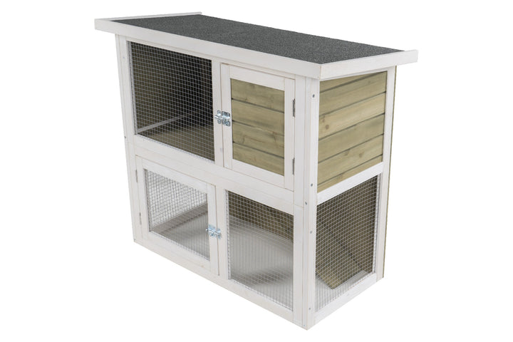 Bon Zoo Small Animal Cage Cavie 90 White Hutch Double Story