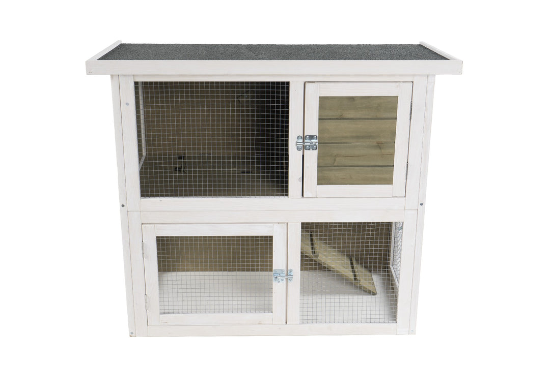Bon Zoo Small Animal Cage Cavie 90 White Hutch Double Story