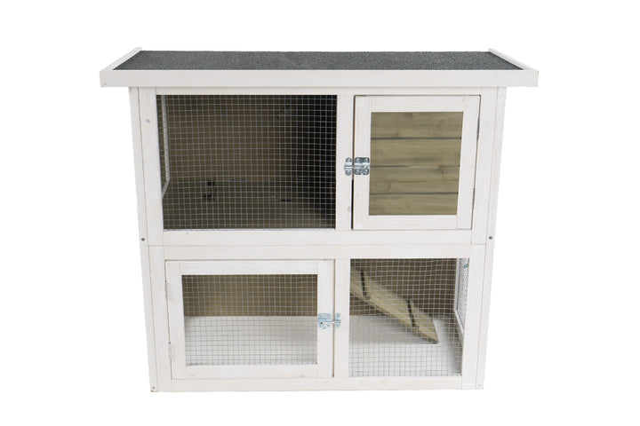 Bon Zoo Small Animal Cage Cavie 90 White Hutch Double Story
