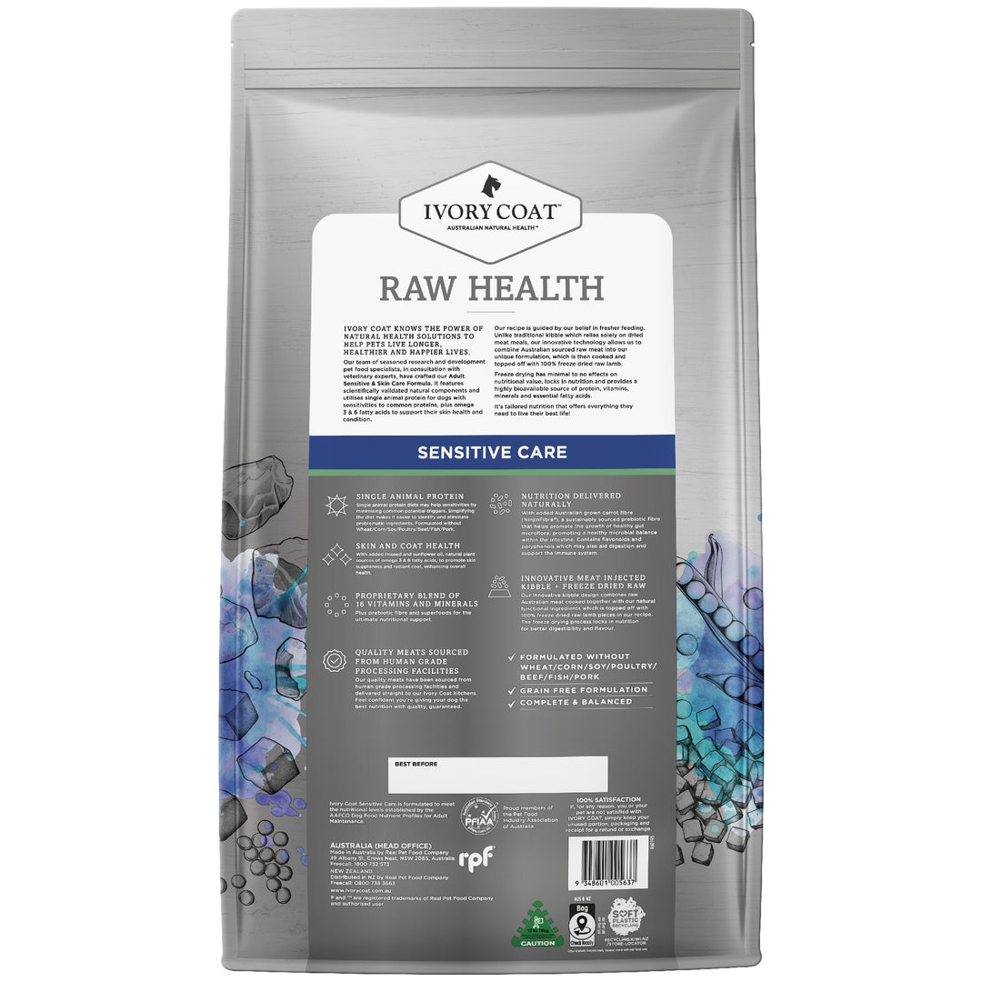 Ivory Coat K9 Raw Health Sensitive Care Lamb 10kg