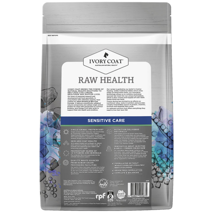 Ivory Coat K9 Raw Health Sensitive Care Lamb 1.8kg