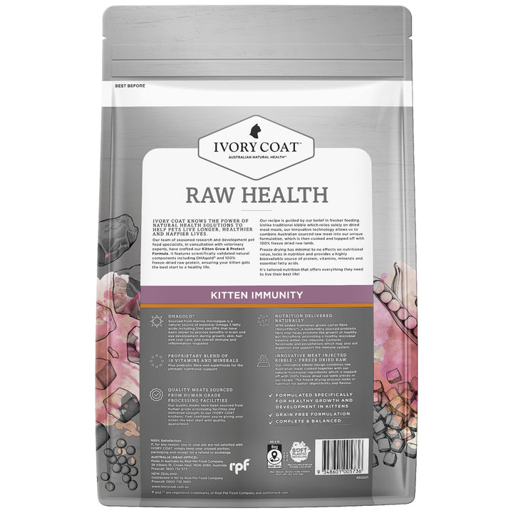 Ivory Coat F/l Raw Health Kitten Immunity Chicken 2kg