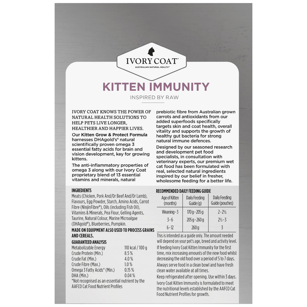 Ivory Coat F/l Inspired By Raw Kitten Immunity Chicken 12x85g