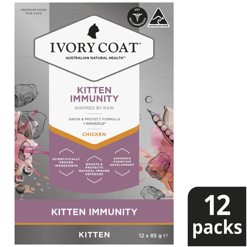 Ivory Coat F/l Inspired By Raw Kitten Immunity Chicken 12x85g