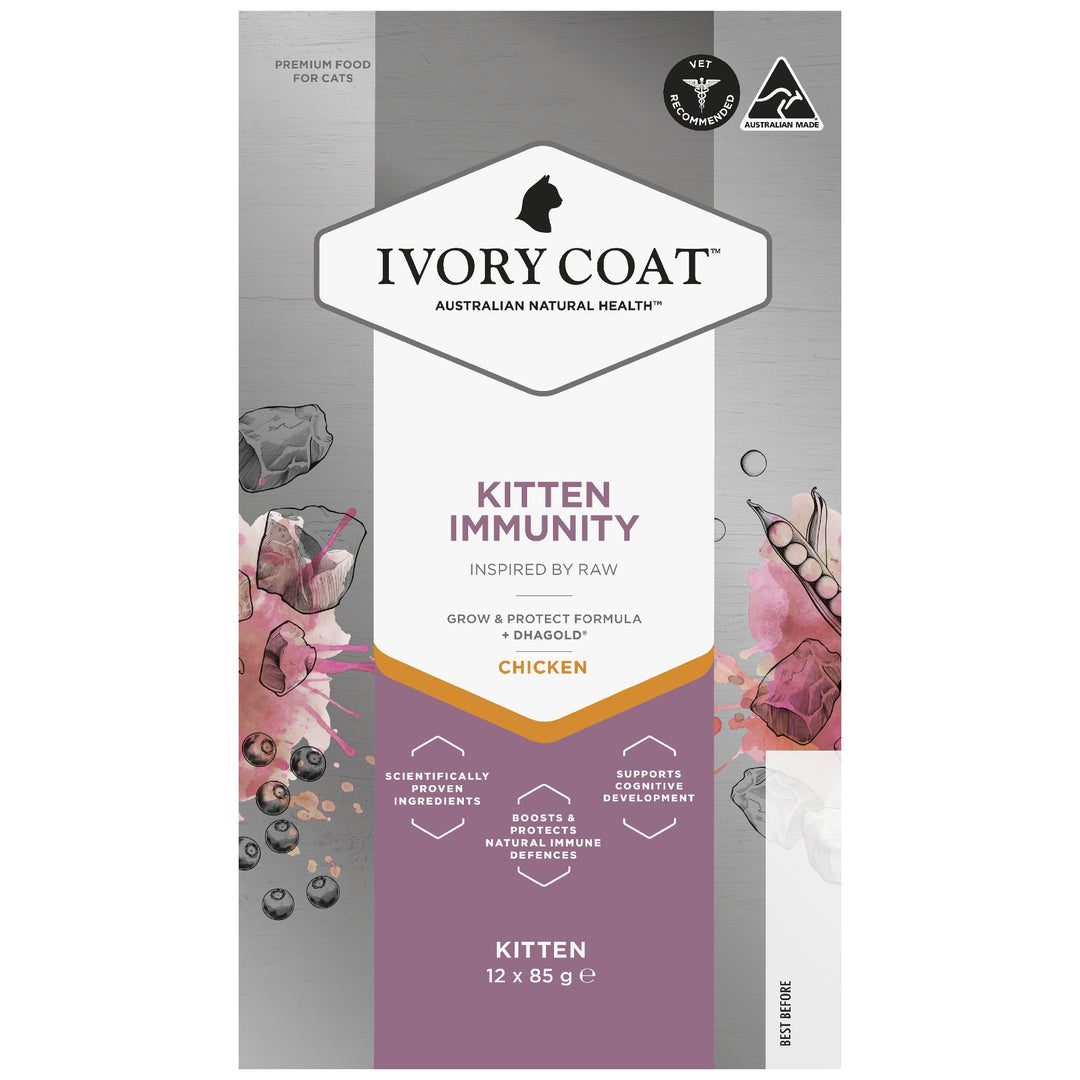 Ivory Coat F/l Inspired By Raw Kitten Immunity Chicken 12x85g