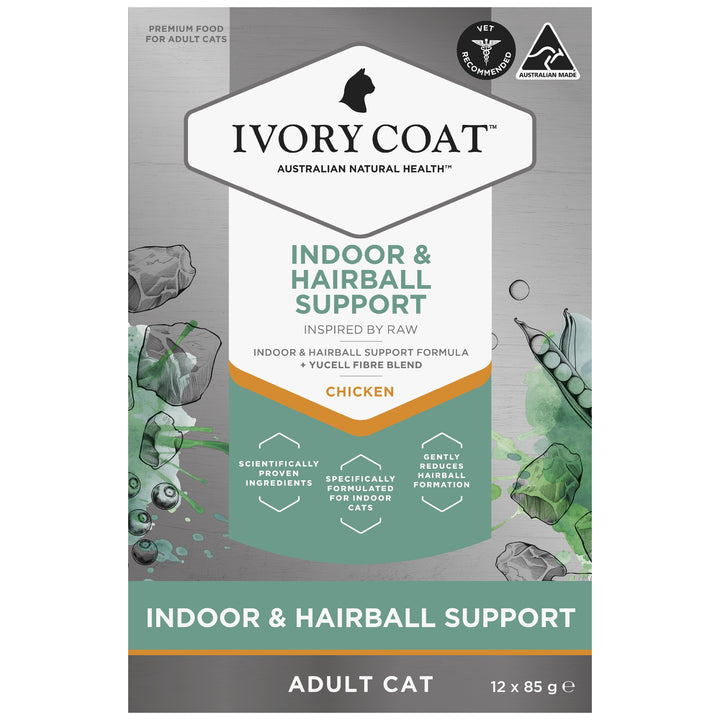 Ivory Coat F/l Inspired By Raw Indoor & Hairball Chicken 12x85g