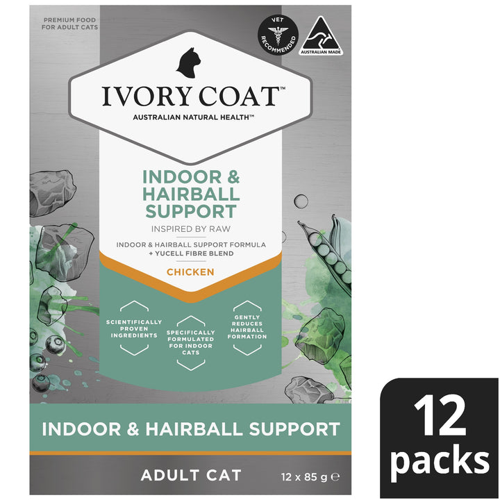 Ivory Coat F/l Inspired By Raw Indoor & Hairball Chicken 12x85g