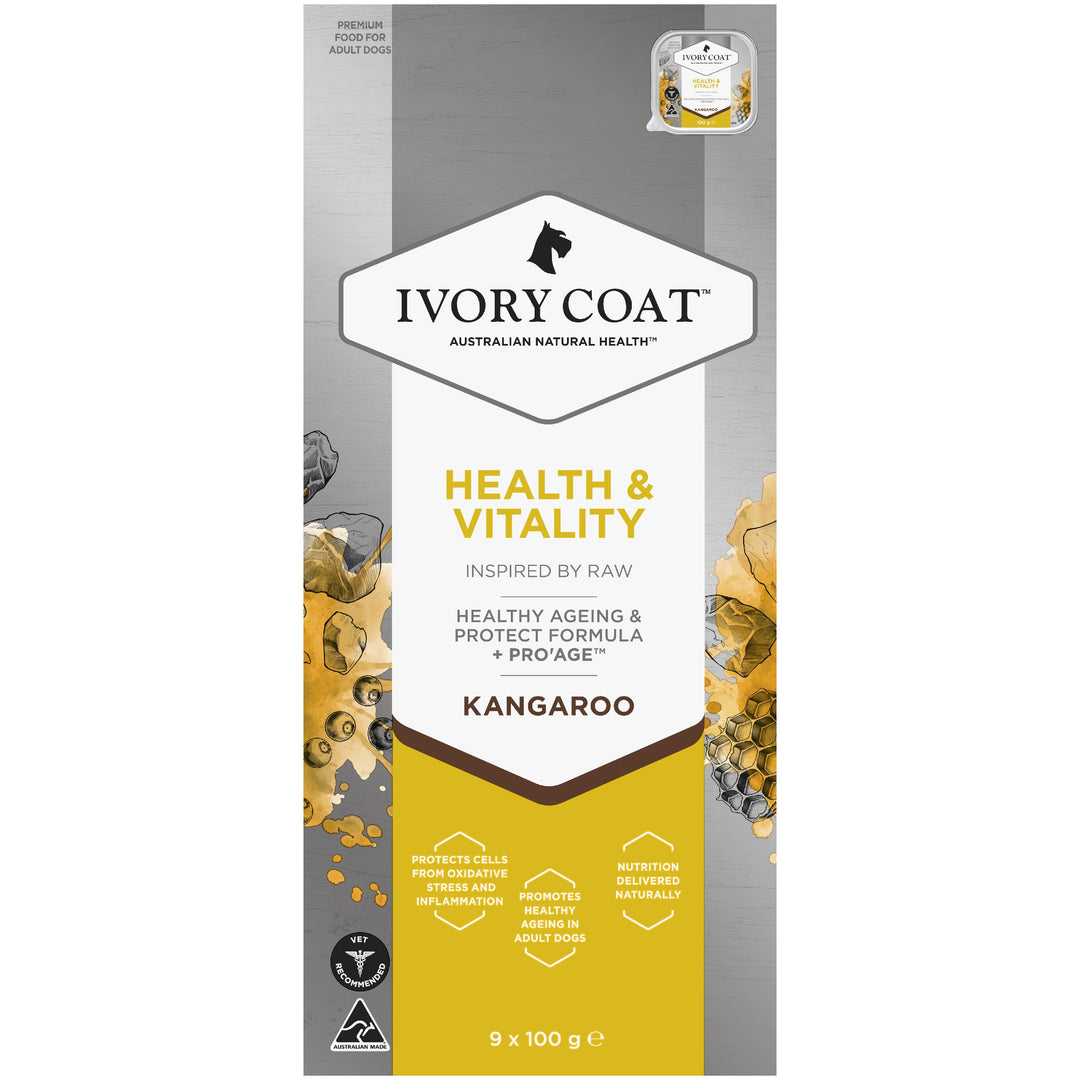 Ivory Coat K9 Inspired By Raw Health & Vitality Kangaroo 9x100g