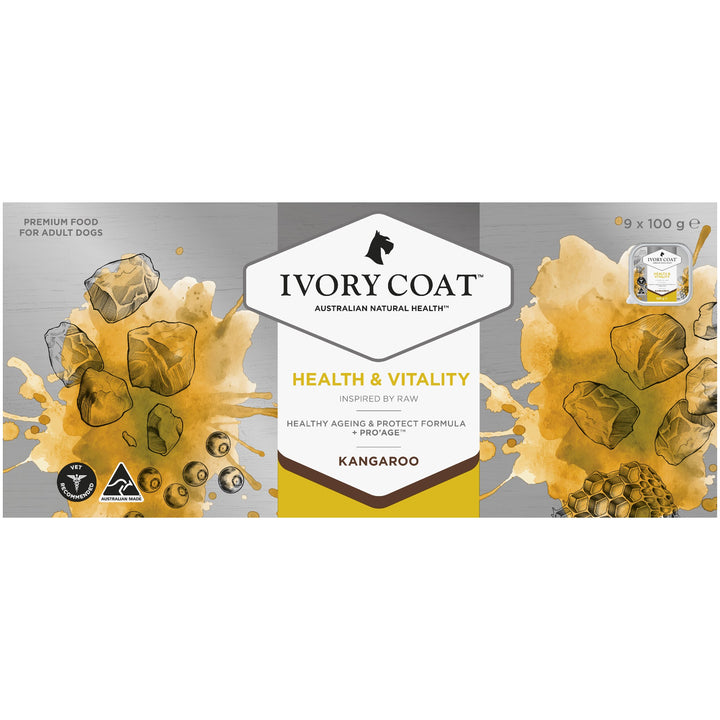 Ivory Coat K9 Inspired By Raw Health & Vitality Kangaroo 9x100g
