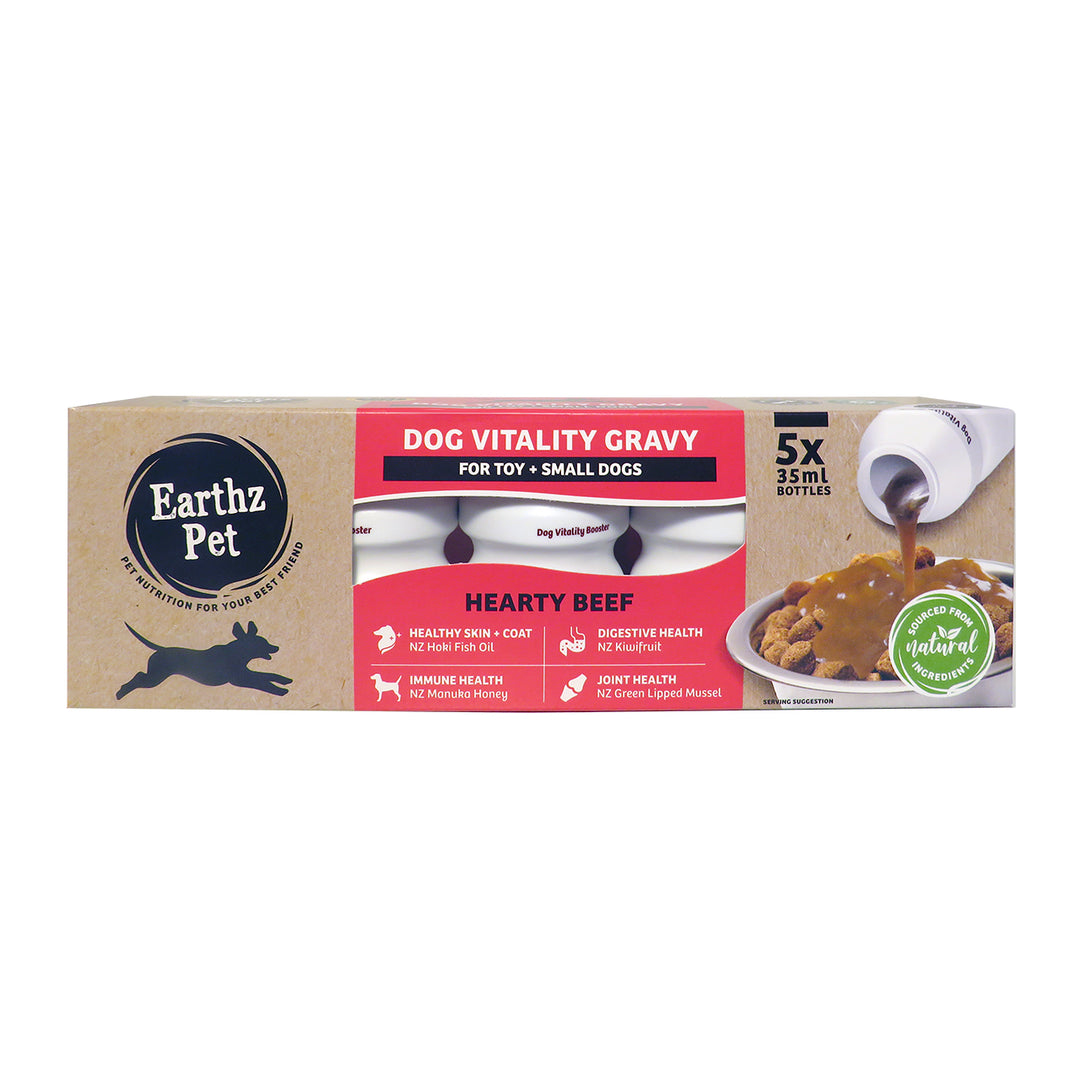 Earthz Pet Gravy 5x35ml Hearty Beef Toy/sml Dogs