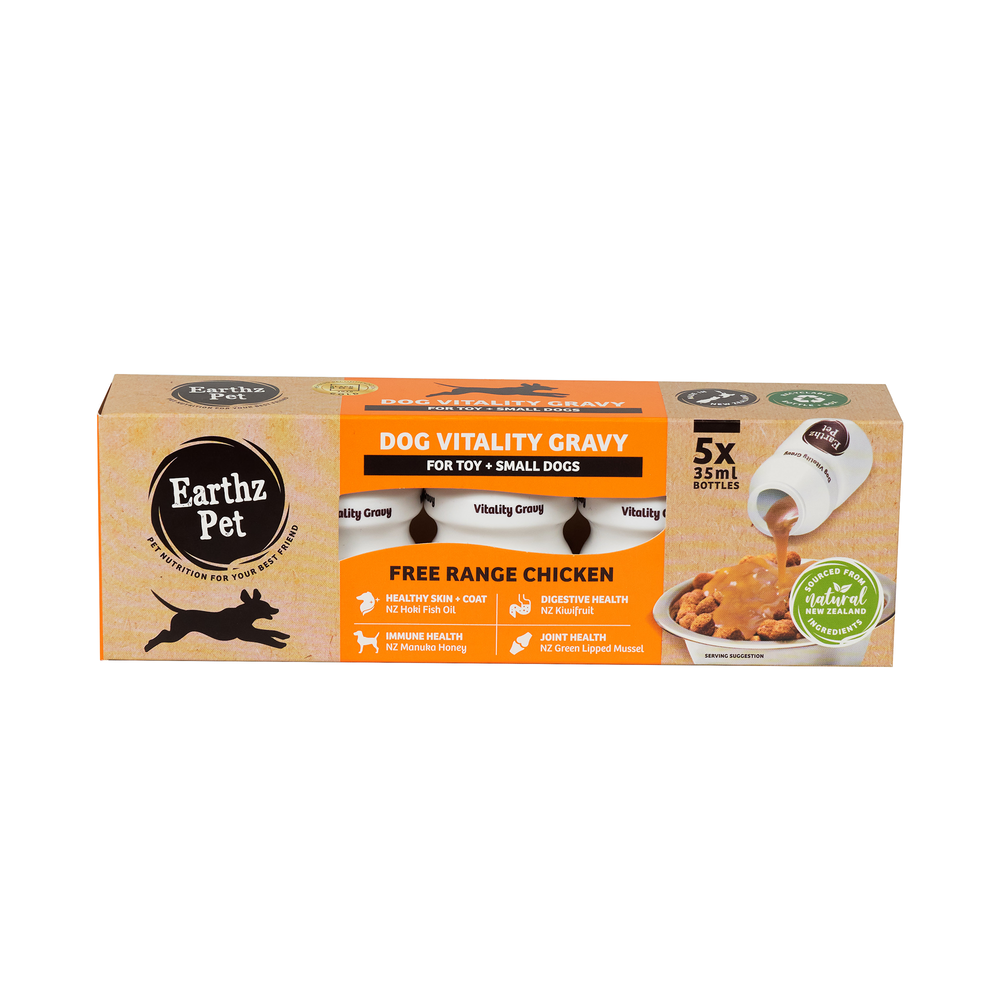 Earthz Pet Gravy 5x35ml Chicken Toy/sml Dogs Box Of 5x5x35ml