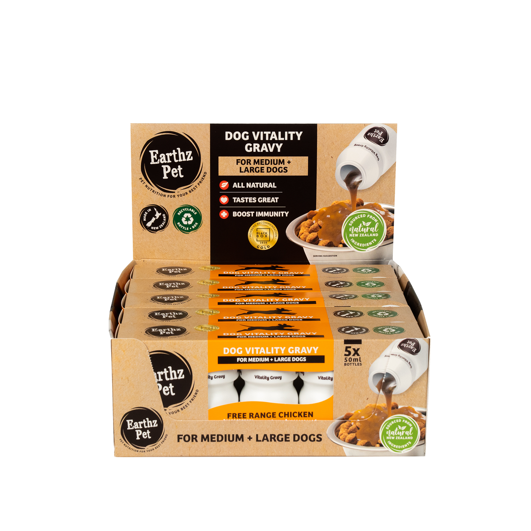Earthz Pet Gravy 5x50ml Chicken Med/lge Dogs Box Of 5x5x50ml