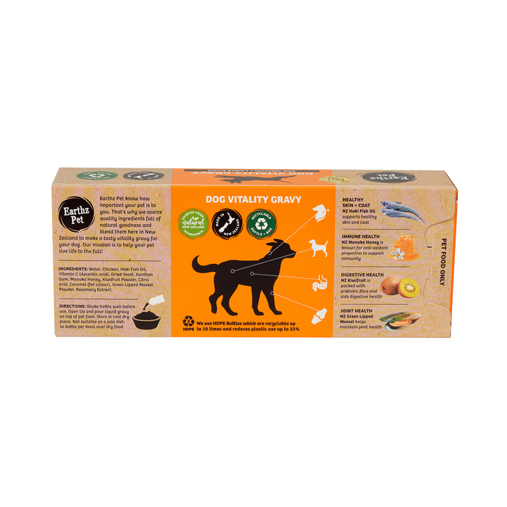 Earthz Pet Gravy 5x50ml Chicken Med/lge Dogs Box Of 5x5x50ml
