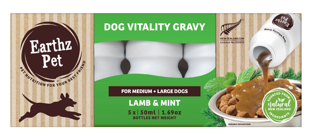 Earthz Pet Gravy 5x50ml Lamb & Mint Med/lge Dogs