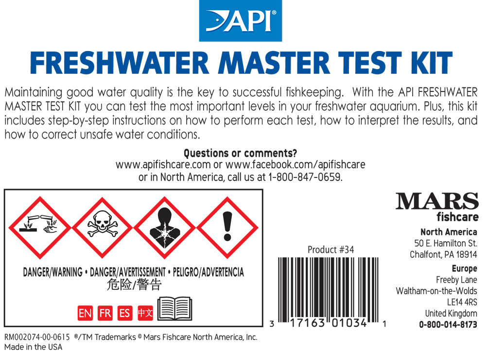 API Test Kit Freshwater Master 5 in 1