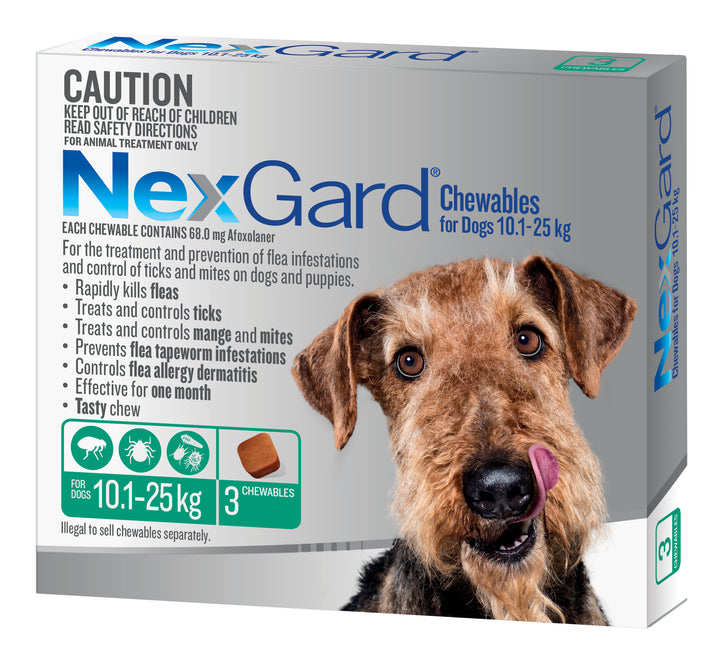 NexGard Green Medium Dogs 10-25kg 3pk