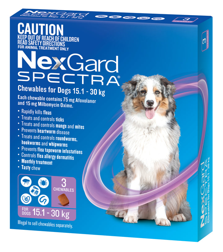 NexGard Spectra Purple Large Dogs 15-30kg 3pk