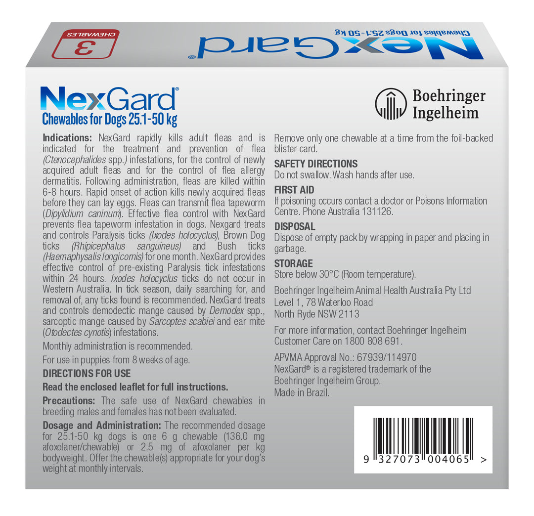 NexGard Red Large Dogs 25-50kg 3pk