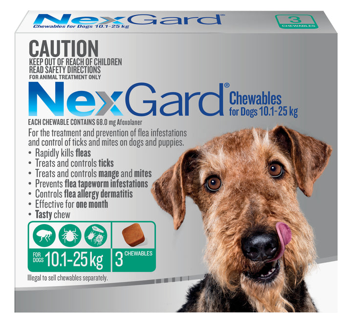 NexGard Green Medium Dogs 10-25kg 3pk