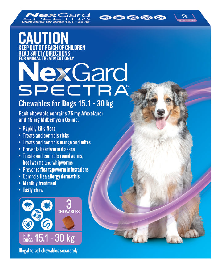 NexGard Spectra Purple Large Dogs 15-30kg 3pk