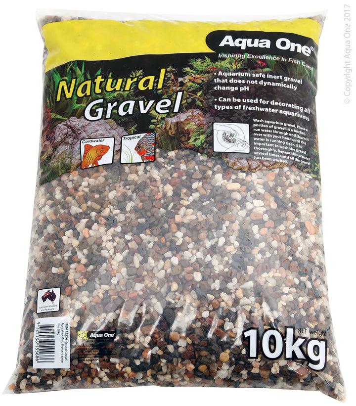 Aqua One Gravel Natural Australian 10kg Multi Brown