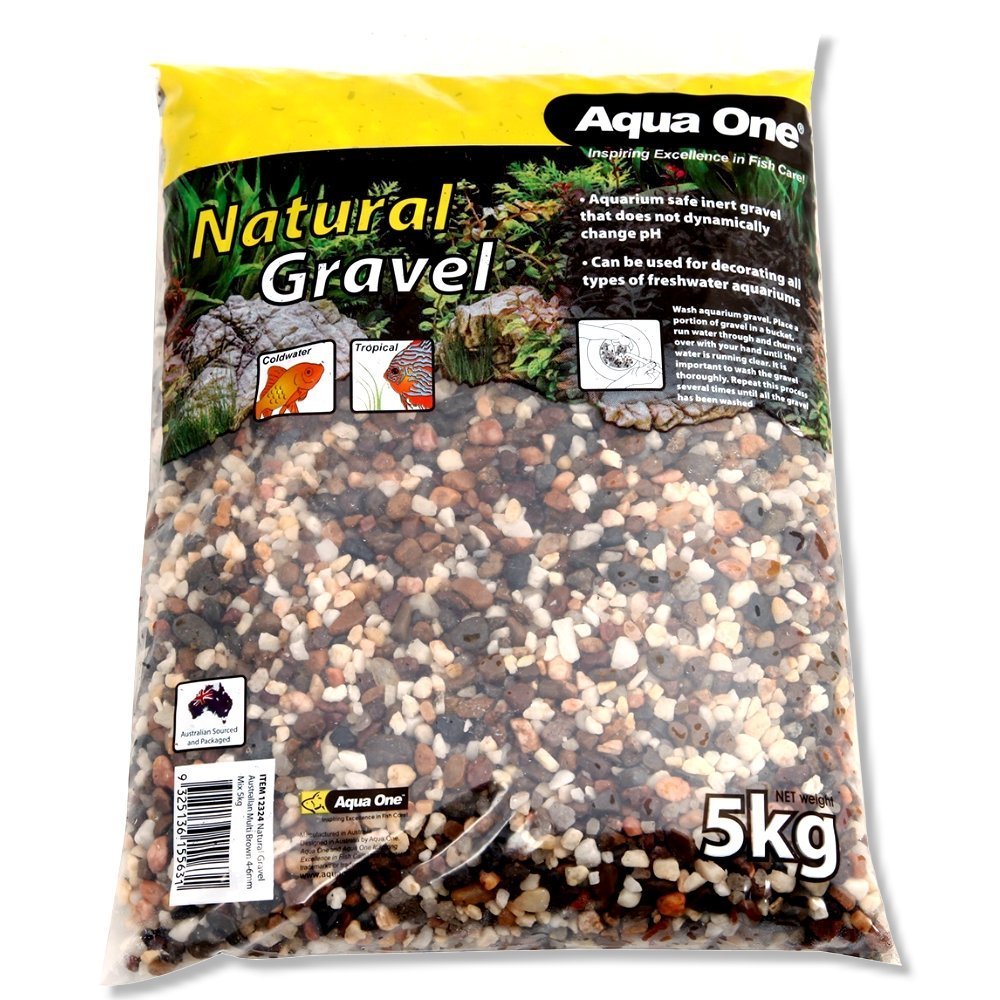 Aqua One Gravel Natural Australian 5kg Multi Brown