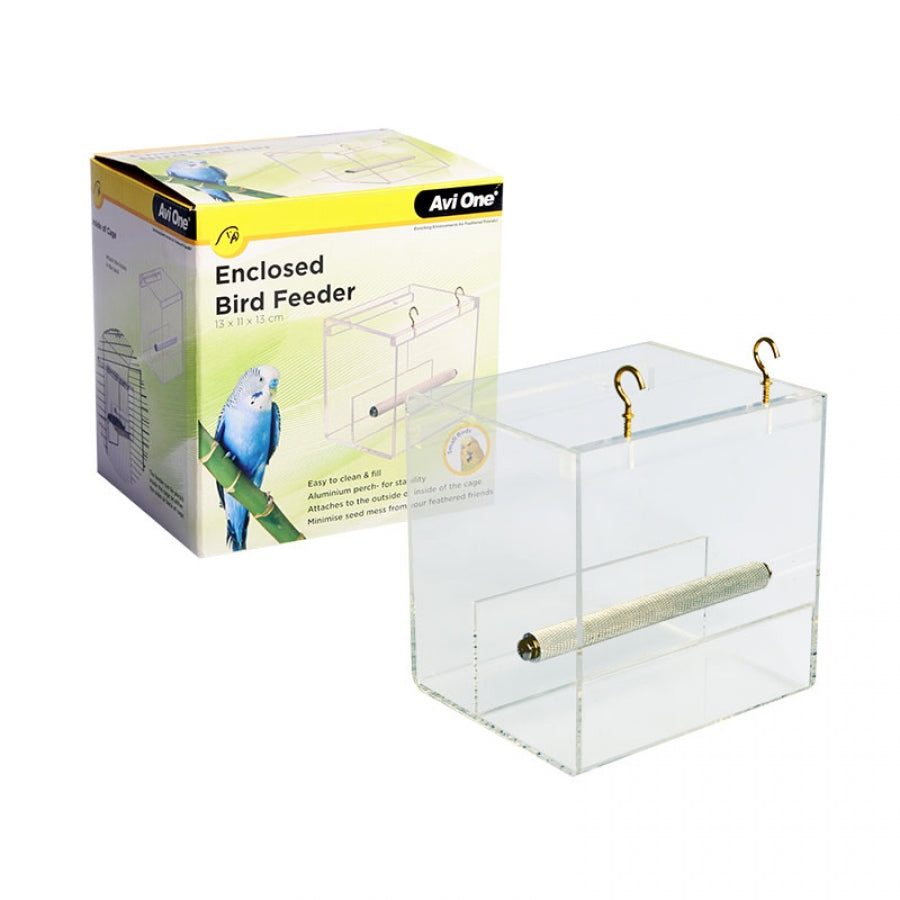 Avi One Bird Feeder No Mess Acrylic Enclosed