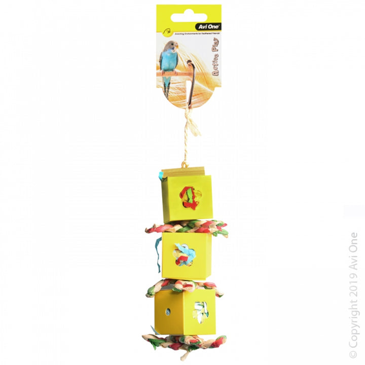 Avi One Bird Toy Boxes Paper Wooden Beads