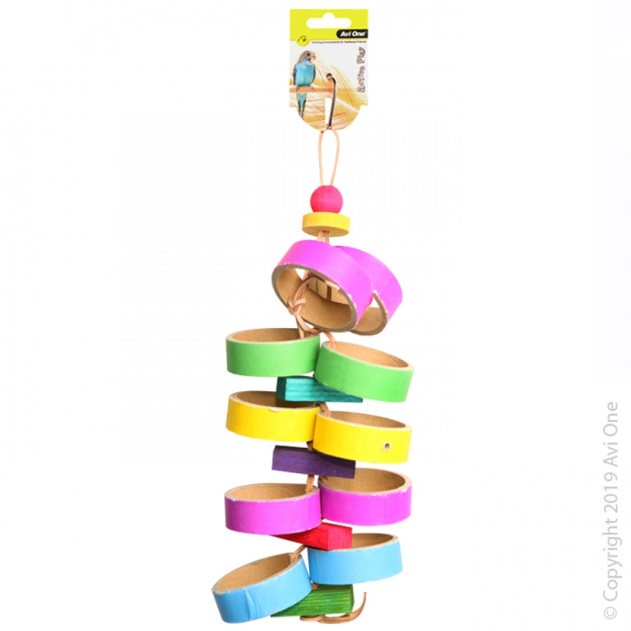 Avi One Bird Toy Paper Rings Wooden Beads