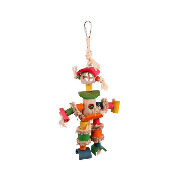 Kazoo Bird Toy Man W/sisal Rope & Chips Medium