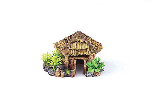Kazoo Ornament Bali Hut W/plants Round - Medium